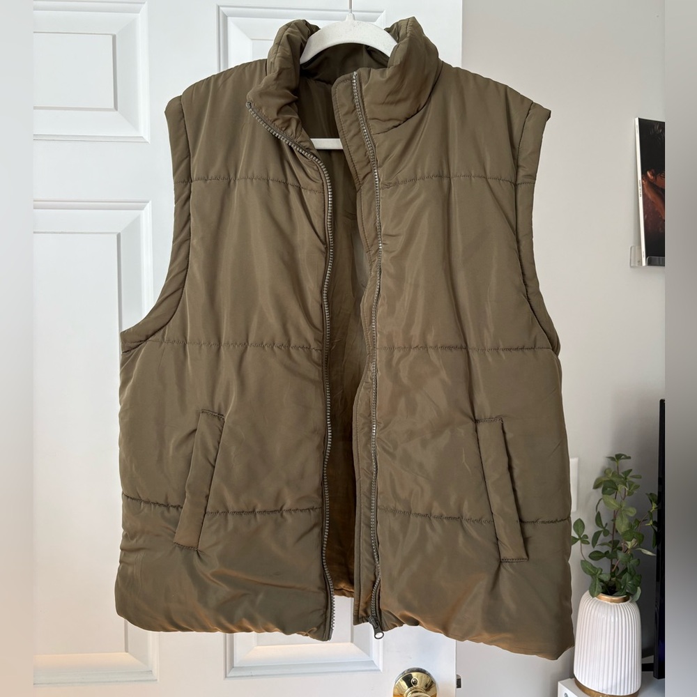 Olive Puffer Vest